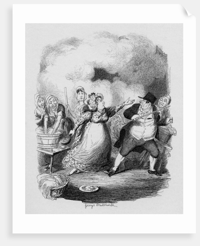 Mr Bumble degraded in the eyes of the paupers by George Cruikshank