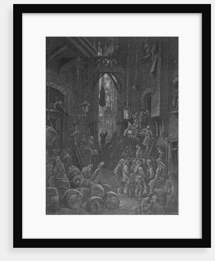 A Riverside Street by Gustave Dore