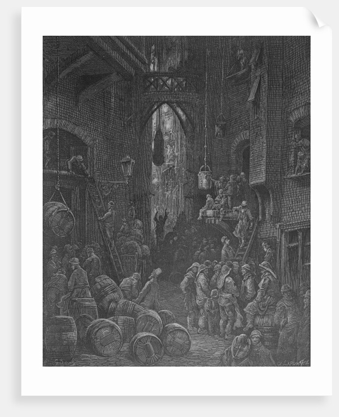 A Riverside Street by Gustave Dore