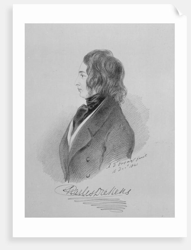 Portrait of Charles Dickens 16th December 1841 by Alfred d' Orsay