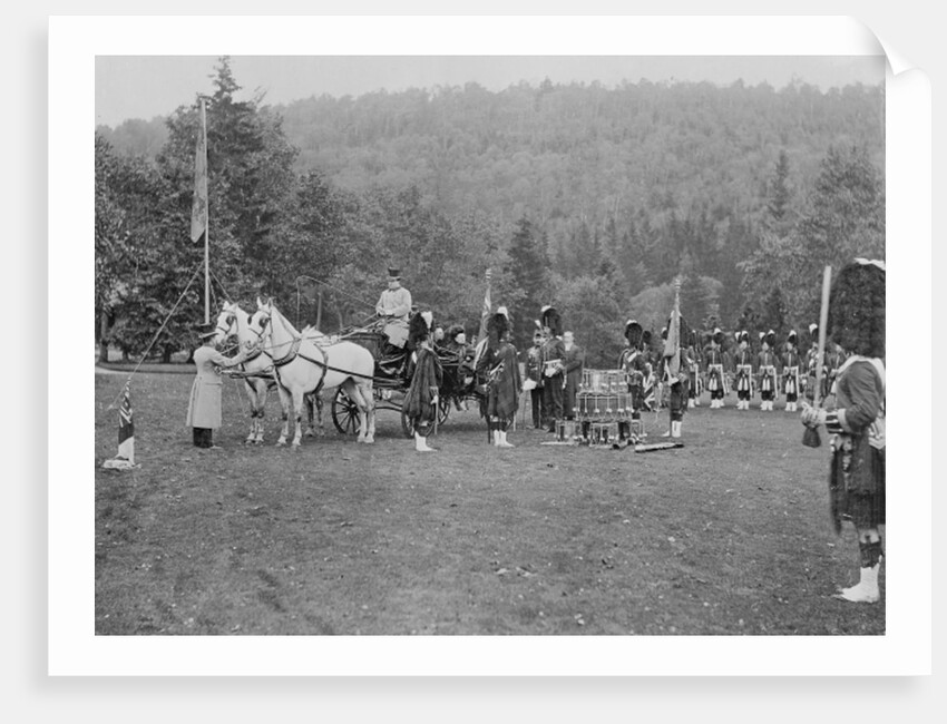 Queen Victoria presenting colours to the Cameron Highlanders, 1873 by English Photographer
