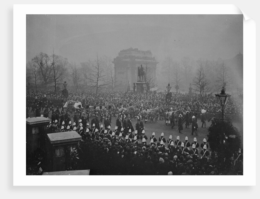 Queen Victoria's funeral cortege passes Wellington Arch, 2nd February 1901 by English Photographer