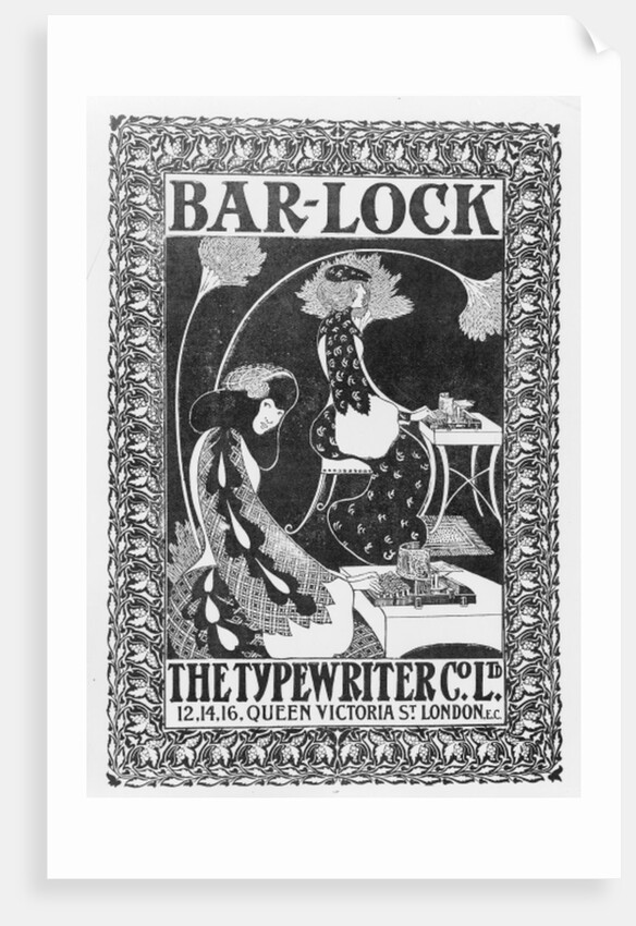 Advertisement for Bar-Lock Typewriters, c.1895 by English School