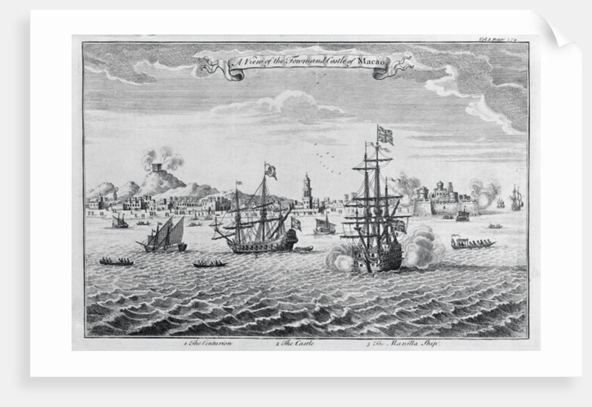 A view of the town and castle of Macao, c.1708 by English School