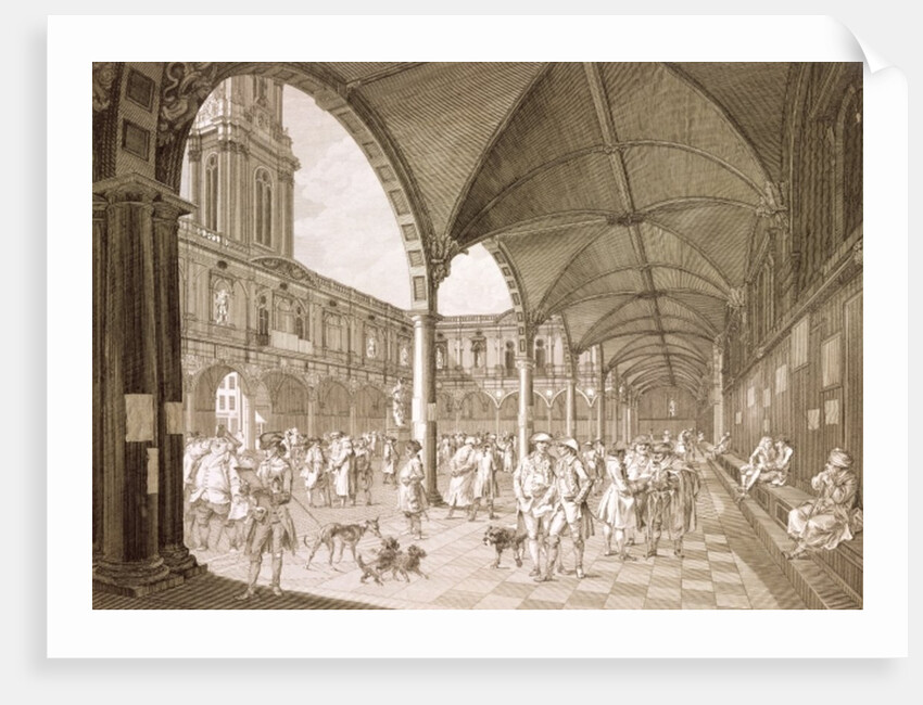 Interior of the Royal Exchange, London, 1788 by Francesco Bartolozzi