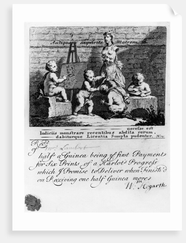 A Subscription Ticket for 'A Harlot's Progress', 1731 by William Hogarth