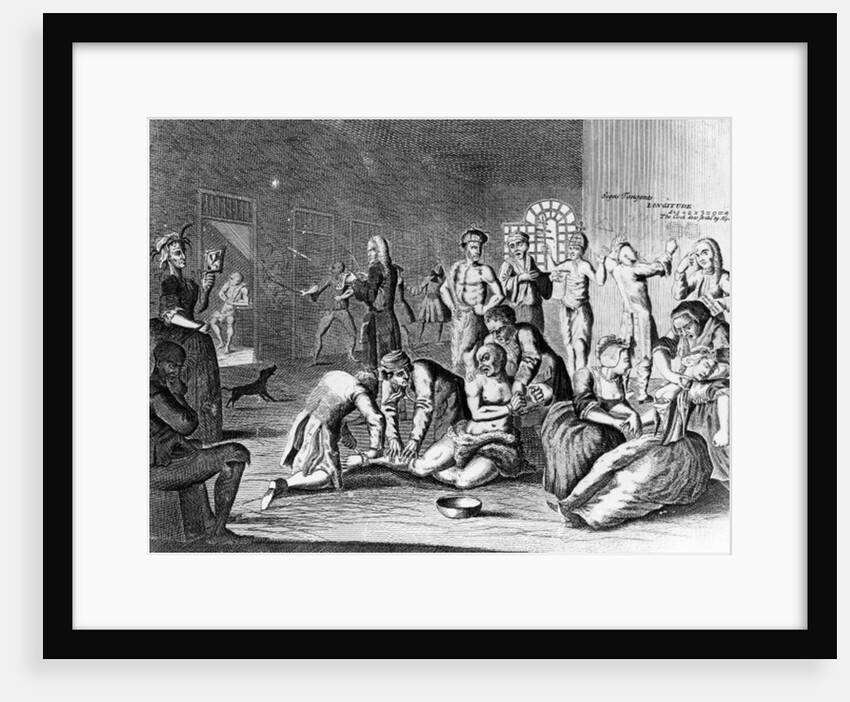 Scene in a Madhouse, from A Rake's Progress by William (after) Hogarth