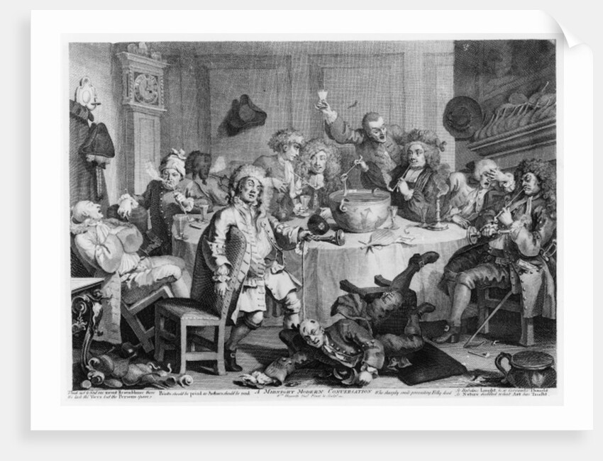 A Midnight Modern Conversation, 1733 by William Hogarth