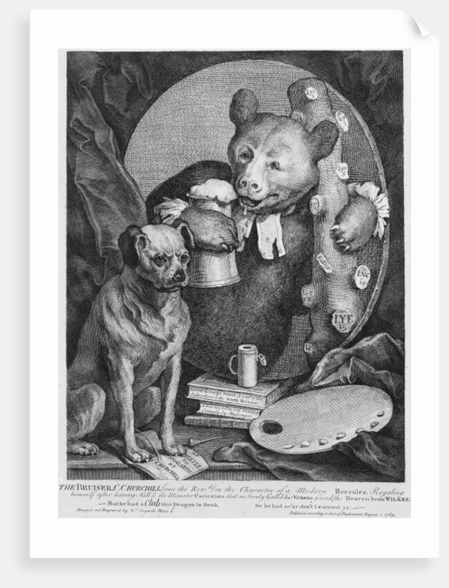 The Bruiser Charles Churchill, once the Reverend, in the Character of a Russian Hercules, 1763 by William Hogarth