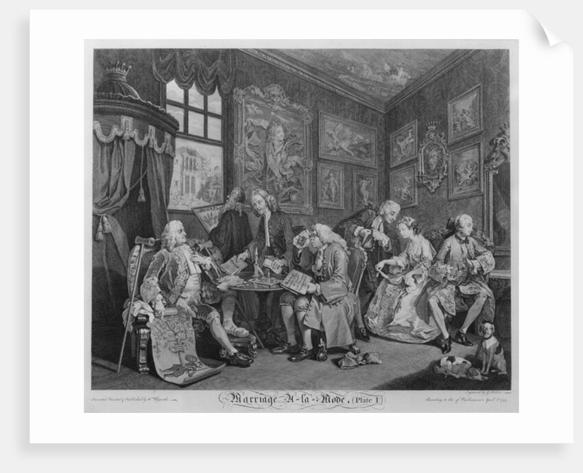 Marriage a la Mode, Plate I, The Marriage Settlement, 1745 by William Hogarth