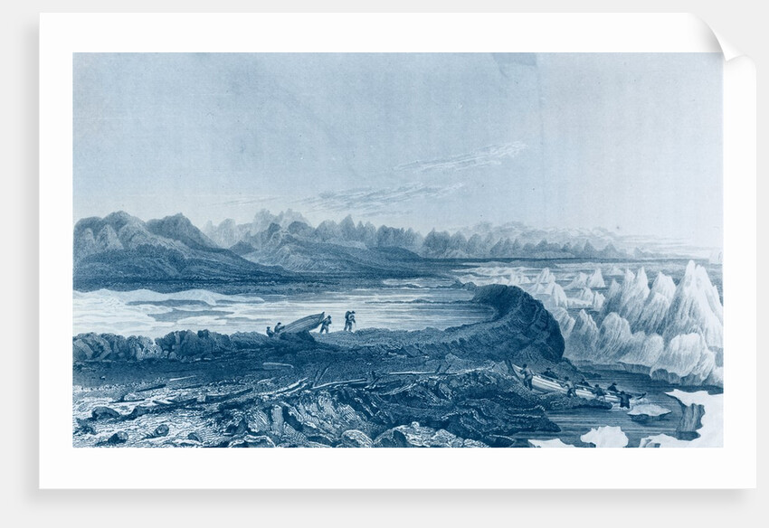 Launching Boats across a Reef opposite to Mount Conybeare by George (after) Back