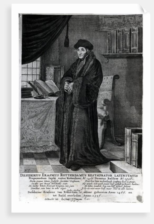 Desiderius Erasmus, 'Restorer of the Latin language' by Dutch School