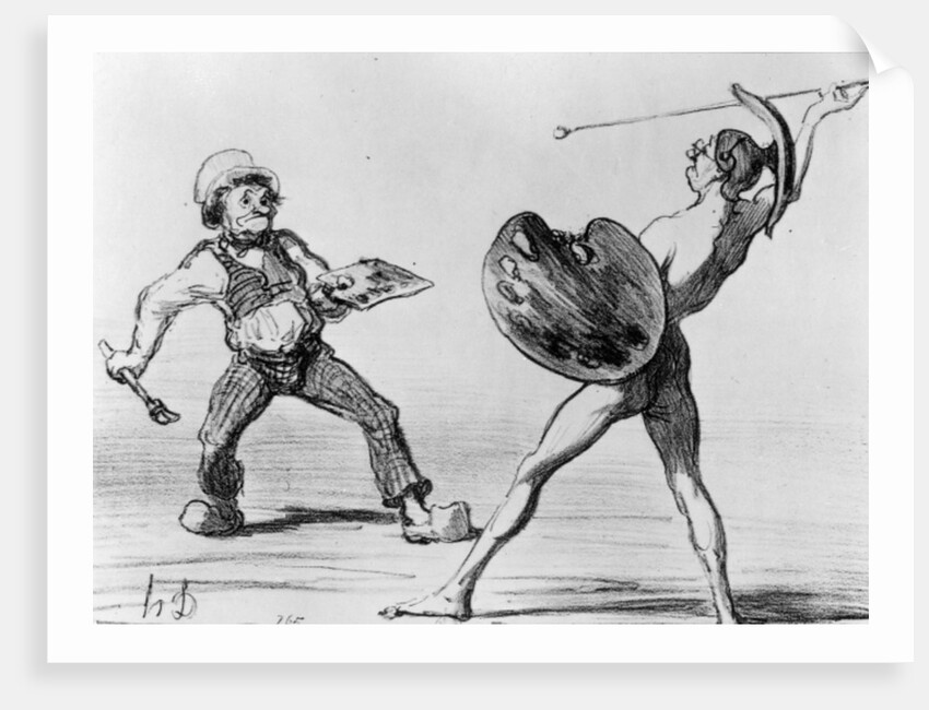 Battle of the Schools - Idealism and Realism by Honore Daumier