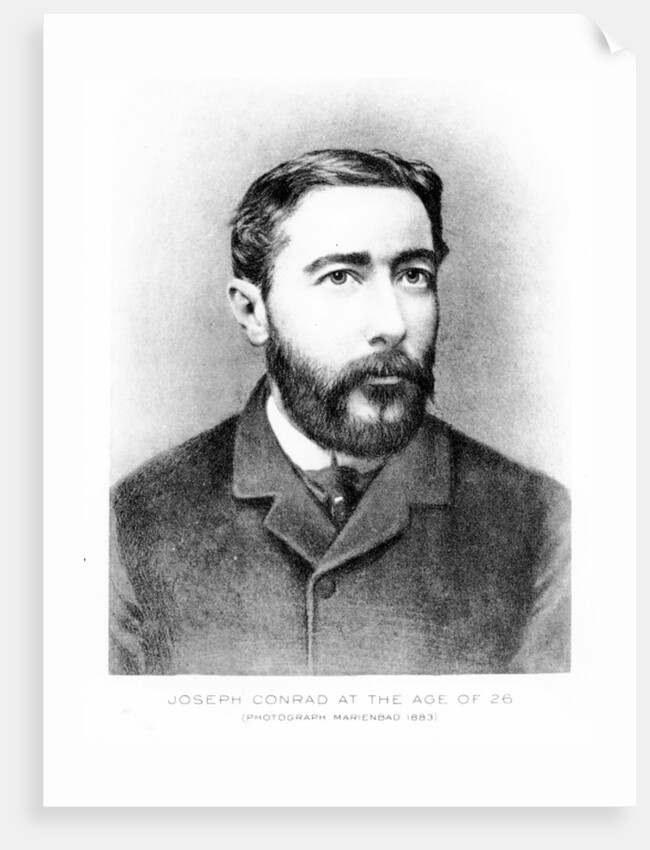 Joseph Conrad at the age of 26, engraved after a photograph from 1883 by German photographer