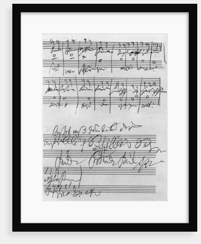 Facsimile of a page of music from the 'Biography of L. van Beethoven' by Anton Schindler by Ludwig van Beethoven