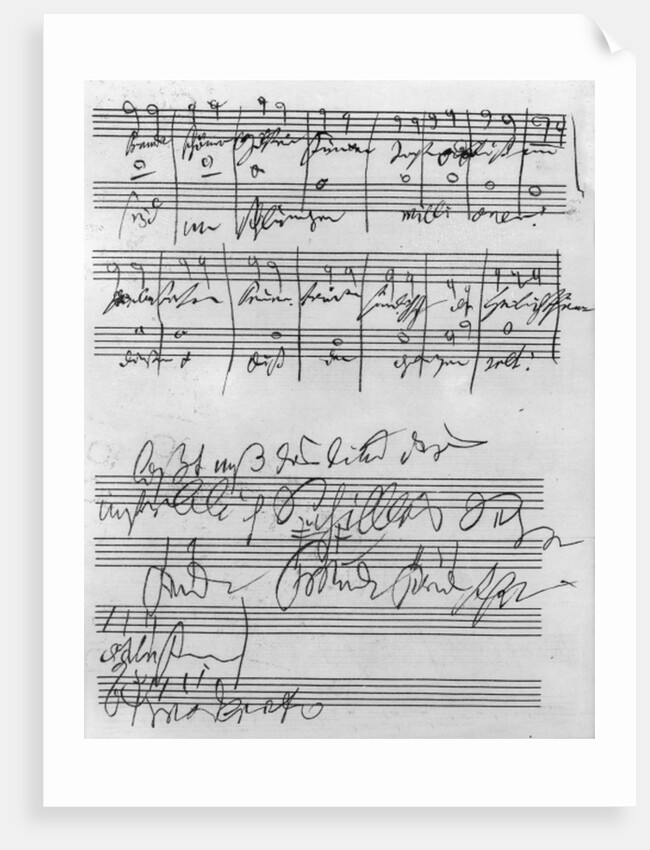 Facsimile of a page of music from the 'Biography of L. van Beethoven' by Anton Schindler by Ludwig van Beethoven