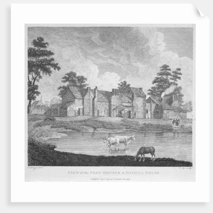 View of the Pest-Houses at Tothill Fields engraved by Charles Pye, 1796 by Edward Dayes (after)