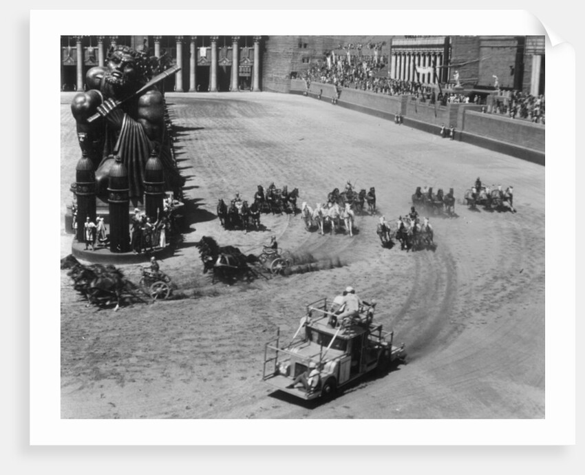 Filming the chariot race from 'Ben-Hur', 1925 by American Photographer