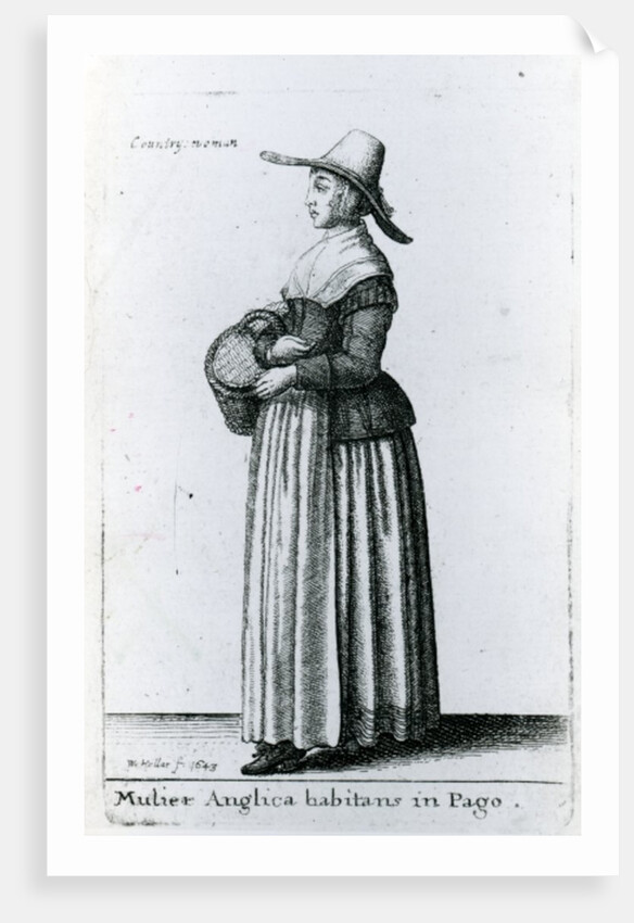 English Country Woman, 1643 by Wenceslaus Hollar