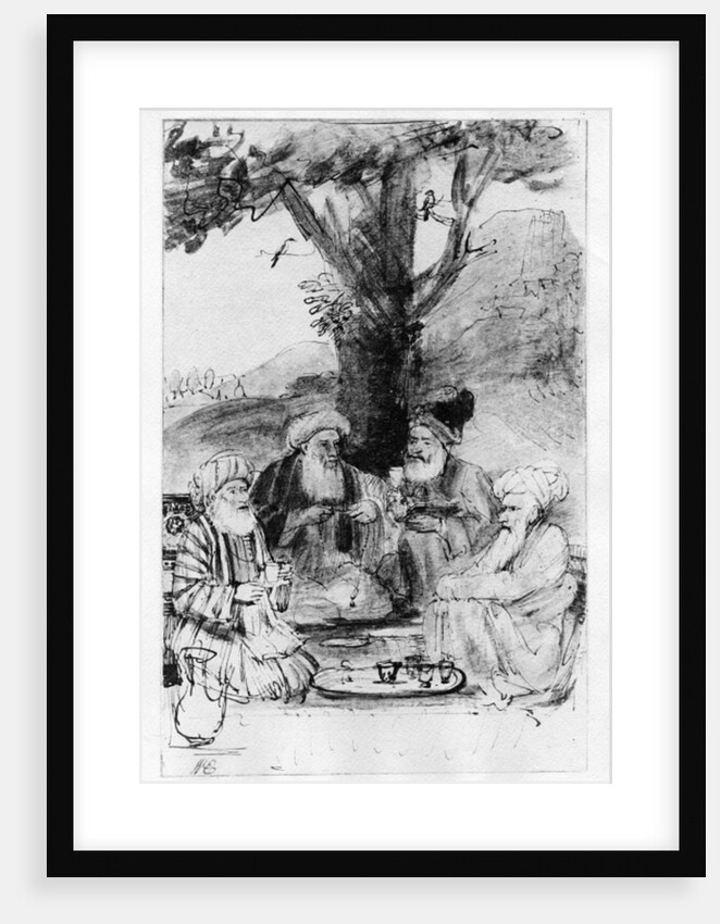 Four orientals seated under a tree, c.1659 by Rembrandt Harmensz. van Rijn