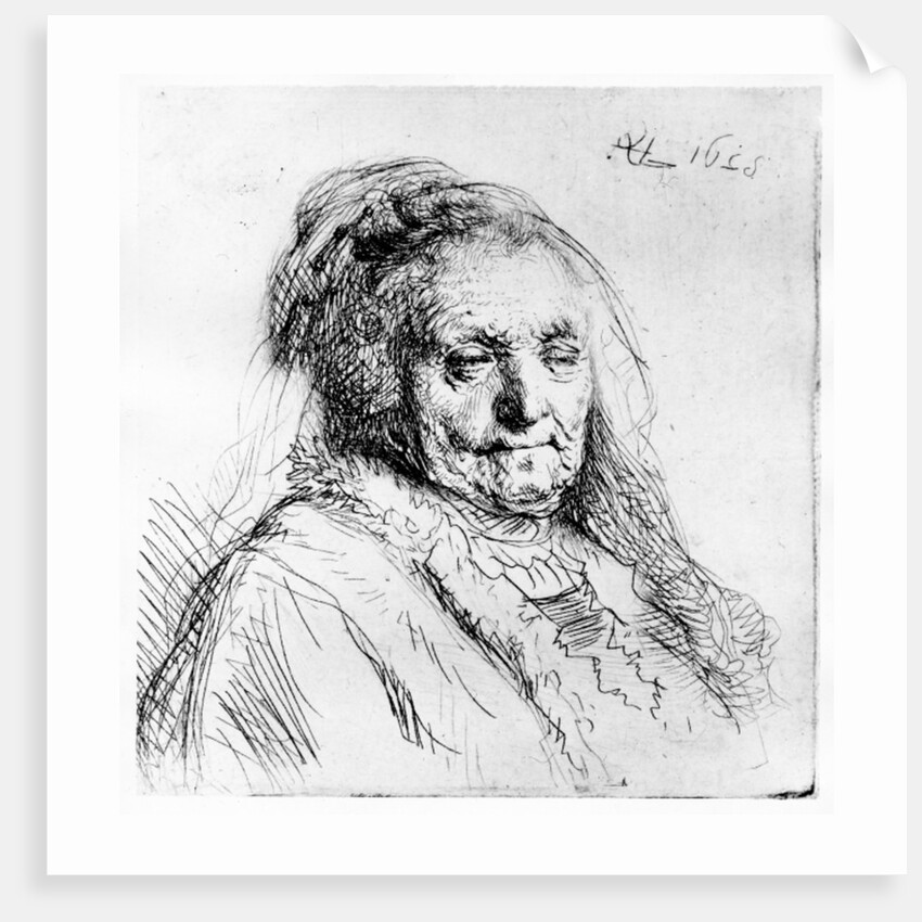 Portrait of the artist's mother, 1628 by Rembrandt Harmensz. van Rijn