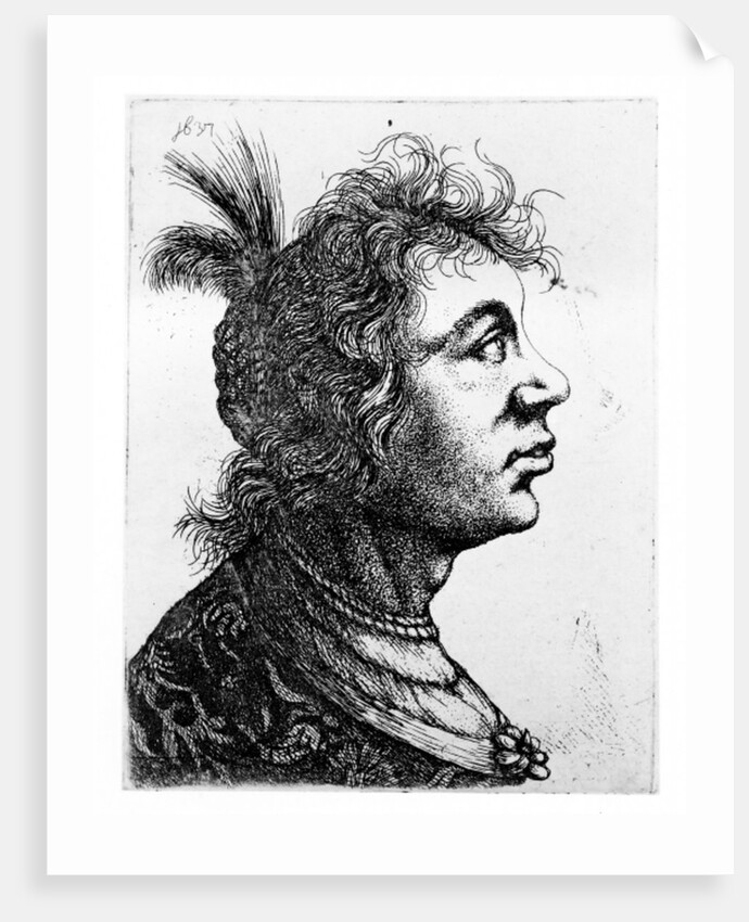 Head of a woman, 1637 by Rembrandt Harmensz. van Rijn (school of)