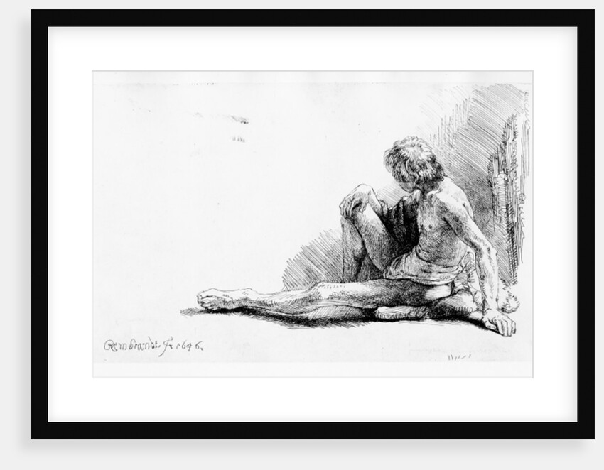 Man seated on the ground, 1646 by Rembrandt Harmensz. van Rijn