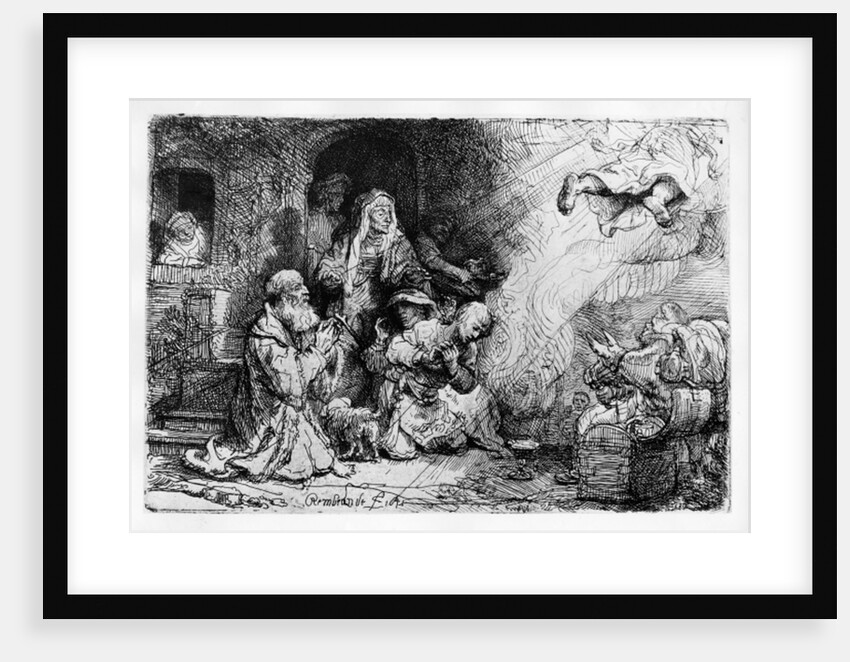 The Angel departing the family of Tobias, 1641 by Rembrandt Harmensz. van Rijn