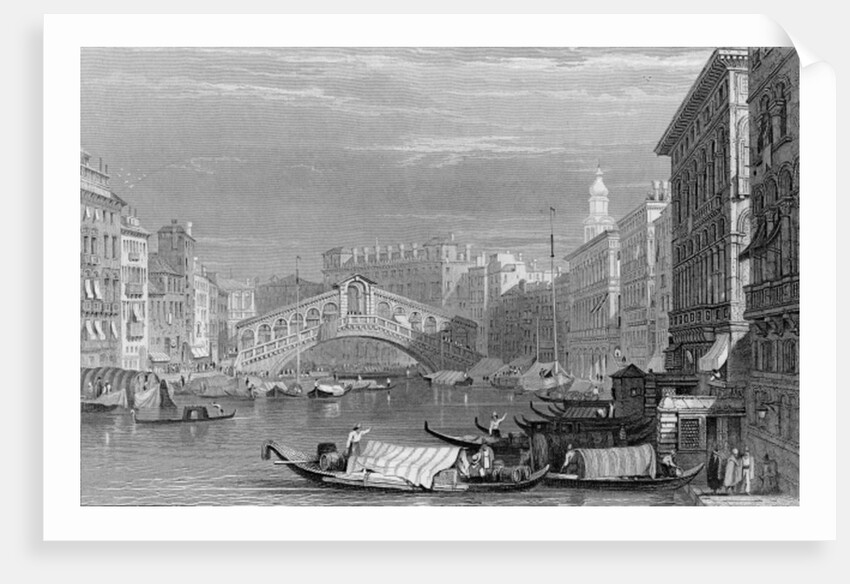 The Rialto Bridge, Venice by Samuel Prout