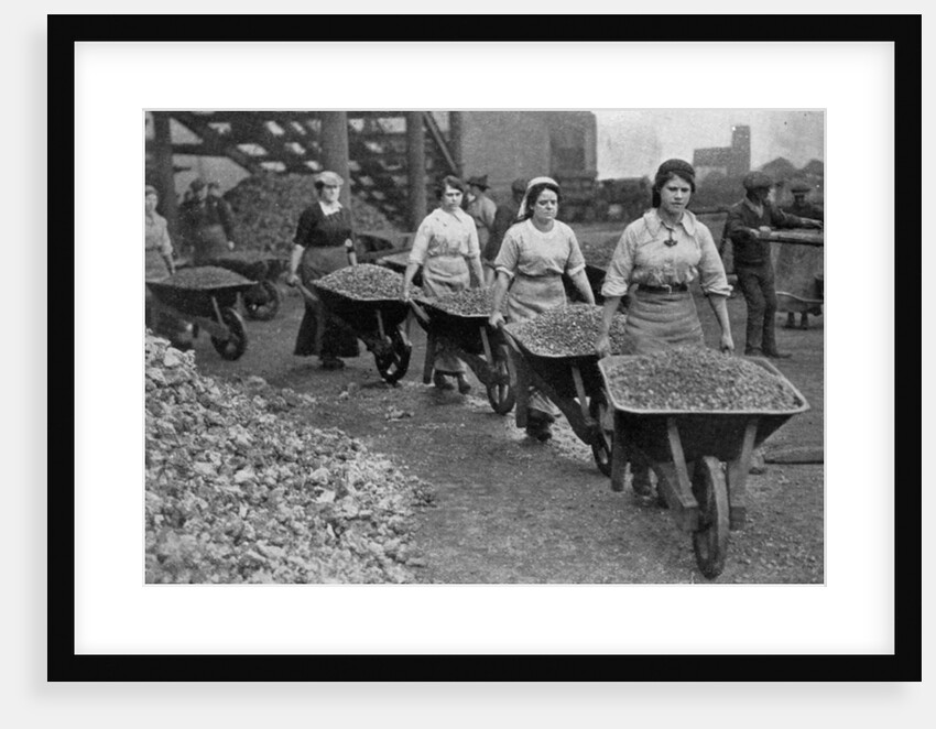 Women Barrowing Coke at a Gas Works, War Office photographs, 1916 by English Photographer