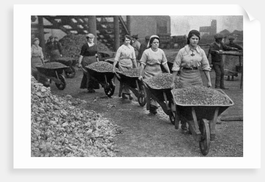 Women Barrowing Coke at a Gas Works, War Office photographs, 1916 by English Photographer