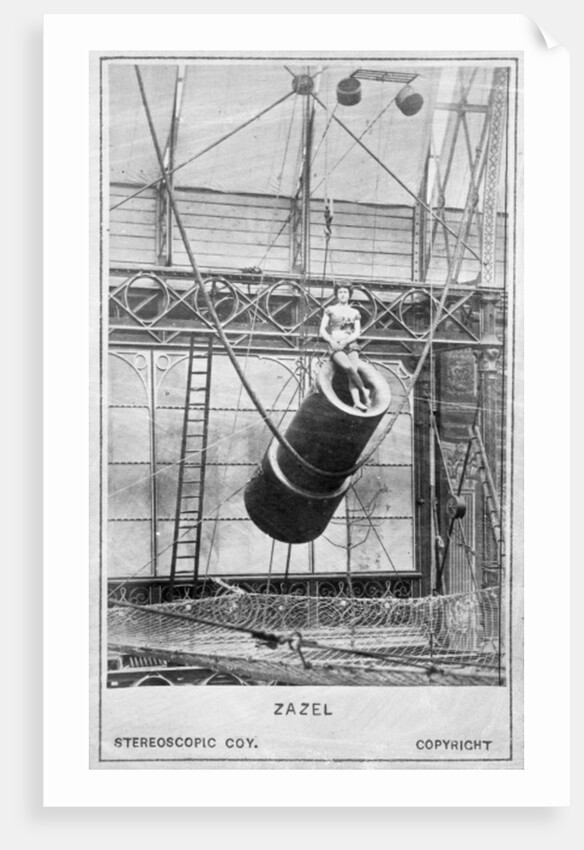 Zazel, first human cannonball, 1877 by English Photographer