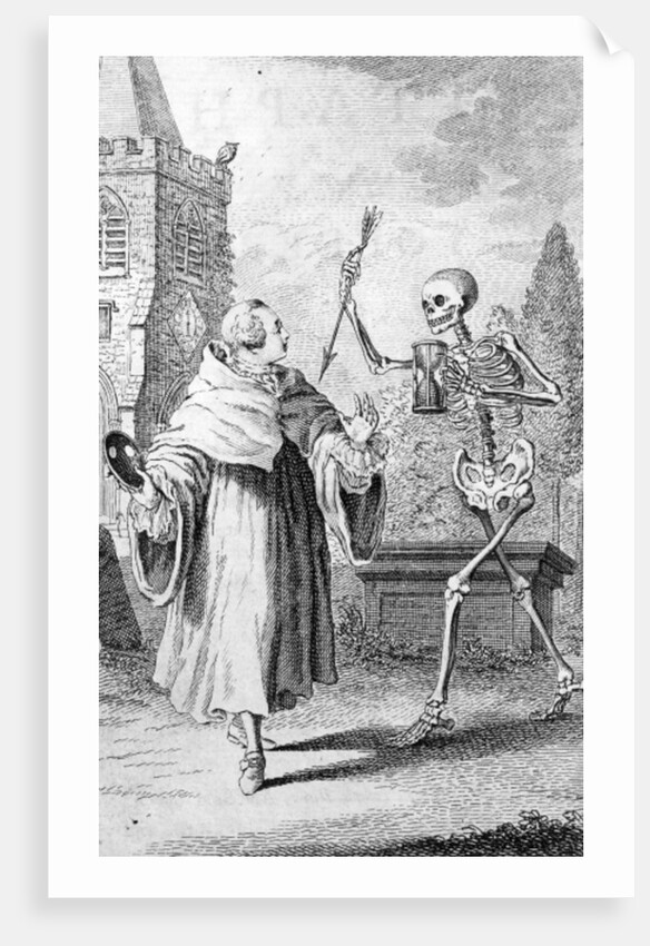 Frontispiece of 'Select Epitaphs' by William Toldervy by Thomas Worlidge