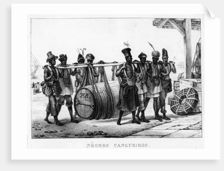 Negres Cangueiros - Black Porters carry a Cask by Jean Baptiste Debret