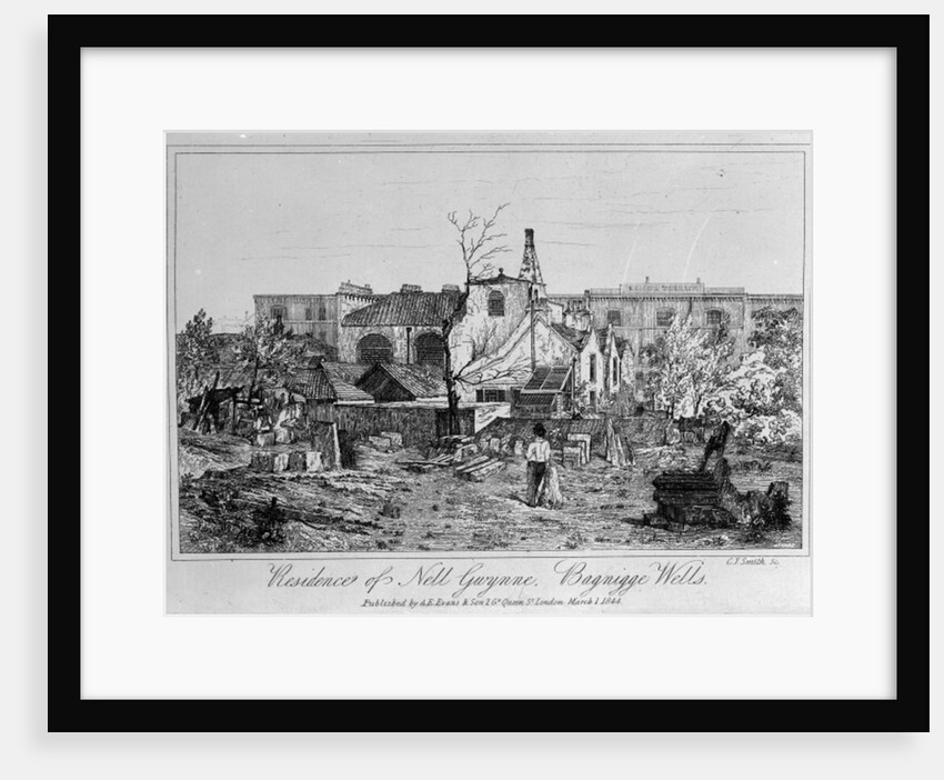Residence of Nell Gwynne, Bagnigge Wells, published in 1844 by Charles John Smith