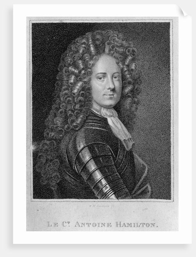 Frontispiece to the 'Memoirs of Count Grammont' showing a portrait of the author, Antoine Hamilton by English School
