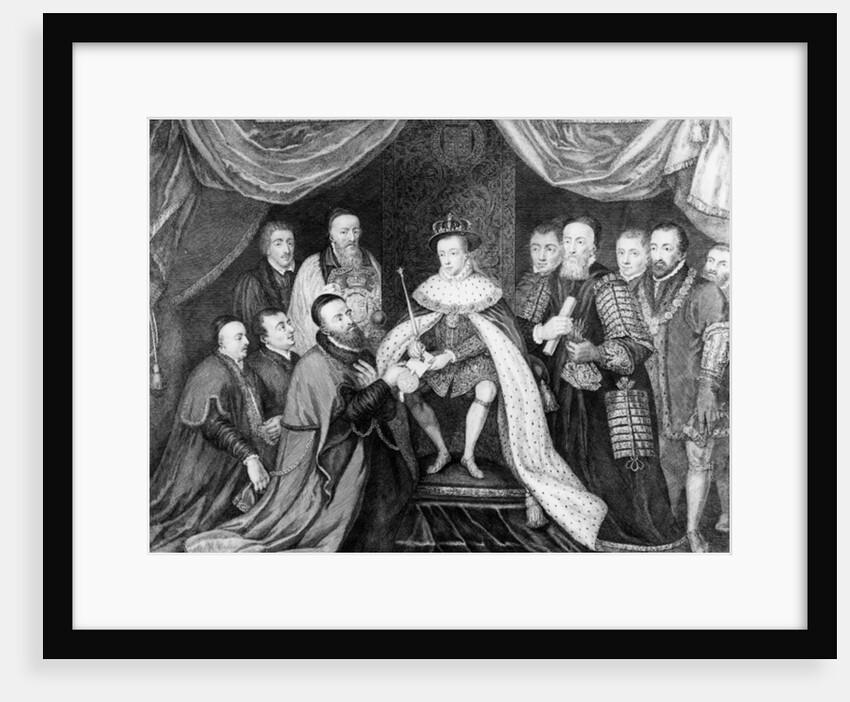 Edward VI granting the Charter for Bridewell Hospital to Sir George Barnes in 1553 by George Vertue