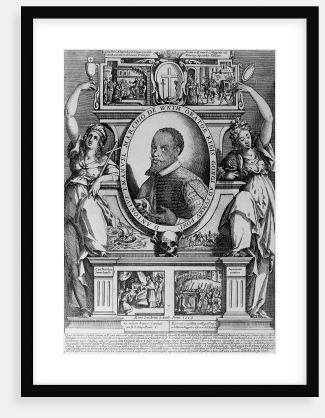 Portrait of Ambassador Antonius Emanuel, with four historical scenes from his life, 1608 by Raffaello (attr. to) Schiaminossi