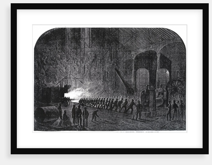 Process of rolling armour-plates for Her Majesty's ships at the Alas Steelworks, Sheffield by Mason Jackson