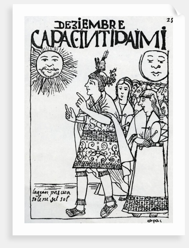 The chief courier who carries a trumpet shell by Felipe Huaman Poma de Ayala