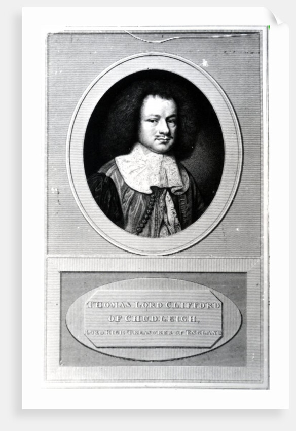 Thomas Clifford, 1st Baron Clifford of Chudleigh, engraved by Edward Scriven, 1820 by Samuel (after) Cooper