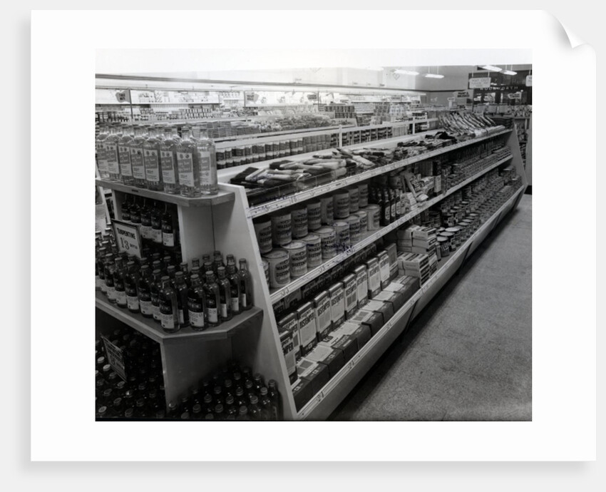 Paint and brushes aisle, Woolworths store, 1956 by English Photographer