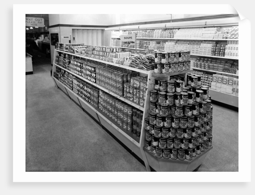 Soup aisle, Woolworths store, 1956 by English Photographer