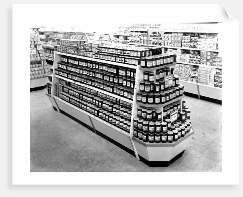 Jam and Marmalade aisle, Woolworths store, 1956 by English Photographer