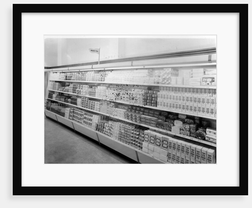 Tea and sugar aisle, Woolworths store, 1956 by English Photographer