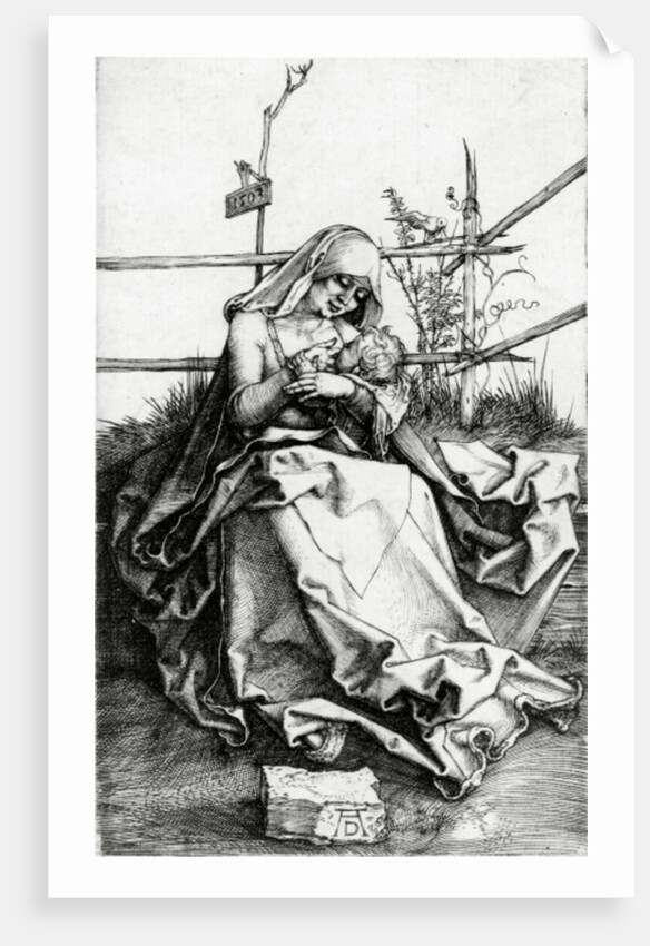 Virgin and Child seated on a grass bench, 1503 by Albrecht Dürer or Duerer