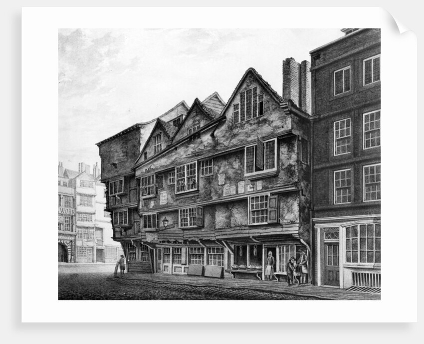 Old Houses and Shopfronts on Chancery Lane, London, 1798 by English School