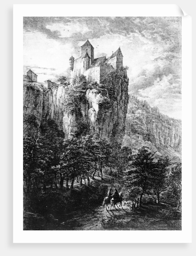 Schloss Prunn in Altmuhlthal, print by Friedrich Wilhelm Bollinger, 1818 by Domenico Quaglio (after)