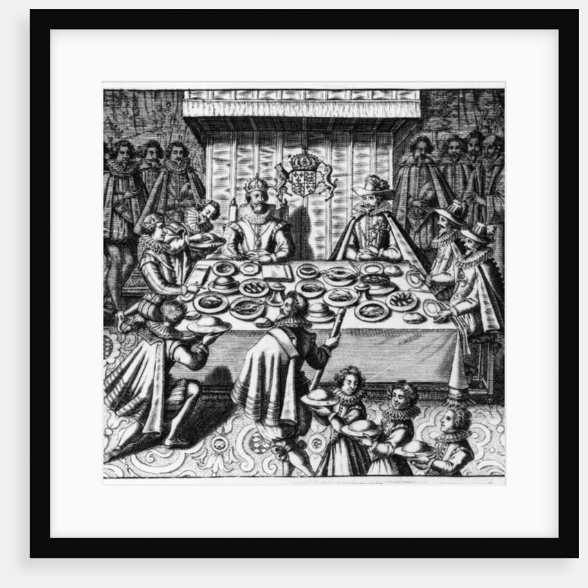 The Spanish Ambassador dines with the King James I of England, c.1620-25 by Spanish School