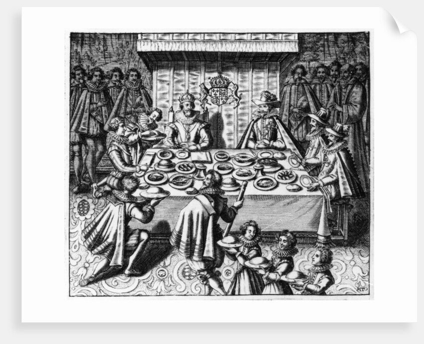 The Spanish Ambassador dines with the King James I of England, c.1620-25 by Spanish School